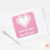 Onze 8-bits harten in Petal Pink Sticker (Envelop)