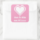 Onze 8-bits harten in Petal Pink Sticker (Tas)