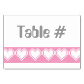 Onze 8-bits harten in Petal Pink Table Kaart (Achterkant)