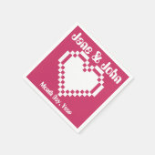 Onze 8-bits harten in Raspberry Napkins Servetten (Hoek)