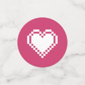 Onze 8-bits harten in Raspberry Table Confetti (Kleine voorkant)