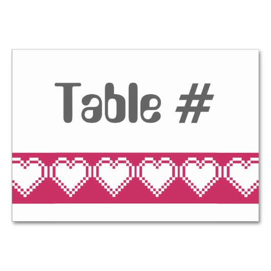 Onze 8-bits harten in Raspberry Table Kaart (Voorkant)