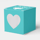 Onze 8-bits harten in Turquoise Favor Box Bedankdoosjes (Voorkant Zijde)