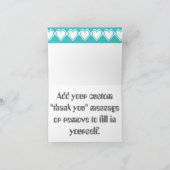 Onze 8-bits harten in Turquoise Hartelijk dank Bedankkaart (Binnen)