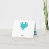 Onze 8-bits harten in Turquoise Hartelijk dank Bedankkaart (Achterkant)