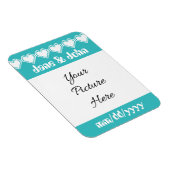 Onze 8-bits harten in Turquoise Save-the-Date Magn Magneet (Rechterzijde)