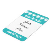 Onze 8-bits harten in Turquoise Save-the-Date Magn Magneet (Linkerzijde)