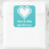 Onze 8-bits harten in Turquoise Sticker (Tas)
