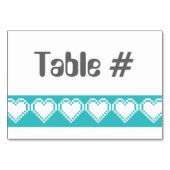 Onze 8-bits harten in Turquoise Table Kaart (Achterkant)