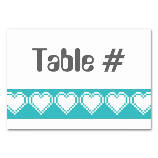 Onze 8-bits harten in Turquoise Table Kaart (Voorkant)