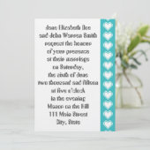 Onze 8-bits harten in Turquoise Wedding Invitation Kaart (Staand voorkant)
