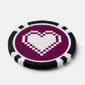 Onze 8-bits harten in wijn poker chips (Enkel)