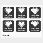 Onze 8-bits harten in zwarte Sticker (Vel)
