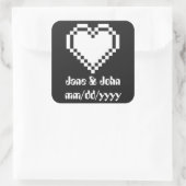 Onze 8-bits harten in zwarte Sticker (Tas)