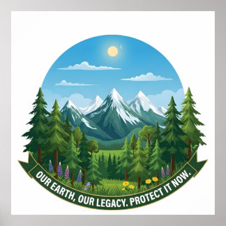 Onze Aarde & Erfgoed Natuur Landschap Eco Bewustzi Poster