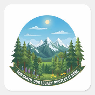 Onze Aarde & Erfgoed Natuur Landschap Eco Bewustzi Vierkante Sticker