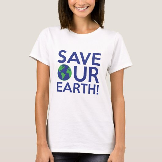 Onze aarde redden t-shirt (Voorkant)