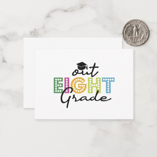 Onze Achtste Klas Afstuderen Senior Zomer Vakantie Notitiekaartje (Voorkant / Achterkant in situ)