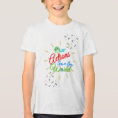 Onze acties redden onze wereld Tri-Blend shirt (Voorkant)