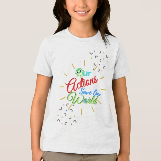 Onze acties redden onze wereld Tri-Blend shirt (Voorkant)