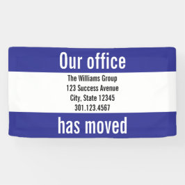 Onze Afdeling Is Verhuisd Aankondiging Blauw en Wi Spandoek