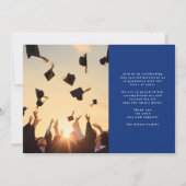 ONZE AFSTUDEERDER Blauw Wit 2 foto Afstuderen Kaart (Achterkant)