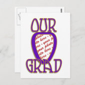 ONZE AFSTUDEERDER Paarse & Gouden School Kleuren L Briefkaart (Voorkant / Achterkant)