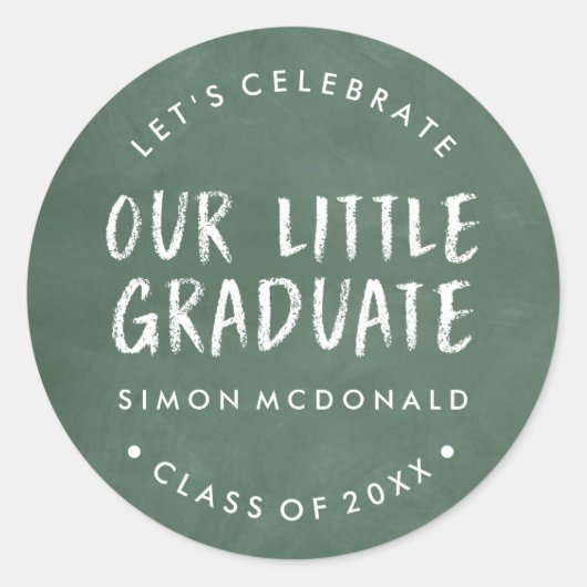ONZE AFSTUDEERDER | SCHOOLAFSUITING FEESTJE OP SCH RONDE STICKER (Voorkant)