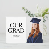 ONZE AFSTUDEERDER Typografie 2 foto Afstuderen Kaart (Staand voorkant)