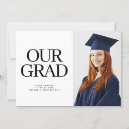 ONZE AFSTUDEERDER Typografie 2 foto Afstuderen Kaart