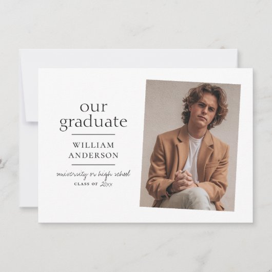 Onze Afstuderen Eenvoudige aankondiging van het Af (Voorkant)