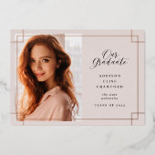 Onze Afstuderen | Folie Afstuderen Foto aankondigi Folie Uitnodiging (Voorkant)