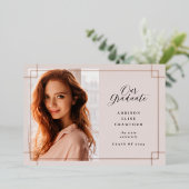 Onze Afstuderen | Folie Afstuderen Foto aankondigi Folie Uitnodiging (Staand Voorkant)