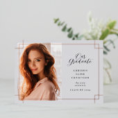Onze Afstuderen | Folie Afstuderen Foto aankondigi Uitnodiging (Staand Voorkant)