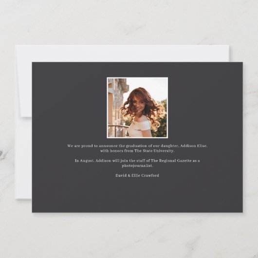 Onze Afstuderen | Foto-Afstuderen Aankondiging (Achterkant)