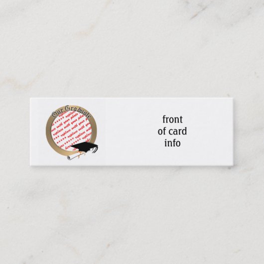 Onze Afstuderen Graduation Cap w / Gold Lijst Contactkaartje (Voorkant)