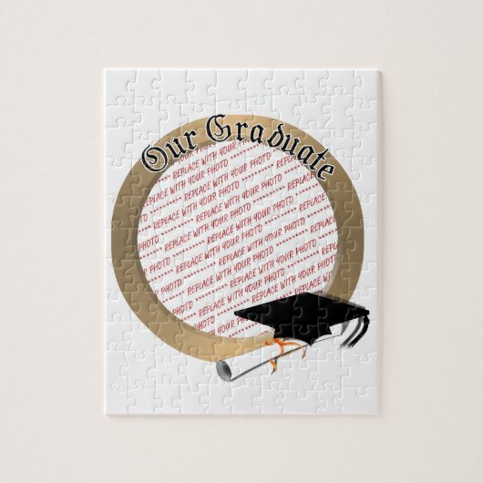 Onze Afstuderen Graduation Cap w / Gold Lijst Legpuzzel (Verticaal)