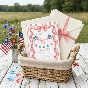 Onze All American Girl Eerste Verjaardag Patriotis Kaart