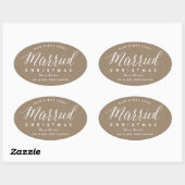 Onze allereerste kerst als getrouwd stel meneer en ovale sticker (Vel)