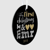 Onze allereerste kerst als Mr & Mr Gold Ornament (voorkant)