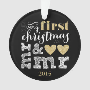 Onze allereerste kerst als Mr & Mr Gold Ornament