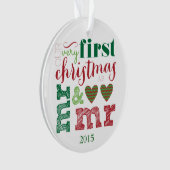 Onze allereerste kerst als Mr & Mr Ornament (voorkant)