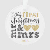 Onze allereerste kerst als Mr & Mrs Gold Ornament (voorkant)