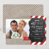 Onze allereerste Kerstmis als Mr en Mrs. Fotokaart Feestdagenkaart (Voorkant / Achterkant)