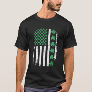 Onze Amerikaanse vlag met klavertjes voor St. Patr T-shirt