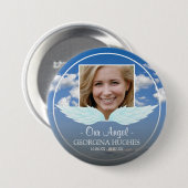 Onze Angel Custom Photo Funeral Ronde Button 7,6 Cm (Voorkant /achterkant)