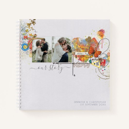 Onze artikel Foto's Butterfly Floral Keepomwille J Notitieboek (Voorkant)