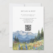 Onze Avontuur Berg Wilde Bloem QR Code Trouwen Kaart (Achterkant)
