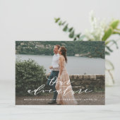 Onze Avontuur Bewaar de Datum Foto Aankondiging (Staand voorkant)