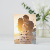 Onze Avontuur BEWERKBARE KLEUR Save the Date Briefkaart (Staand voorkant)